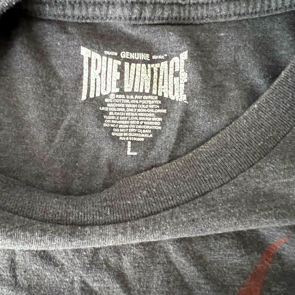 Dark gray man’s Large size shirt with “YOU SHOOK ME ALL NIGHT LONG” black print - Picture 3 of 3